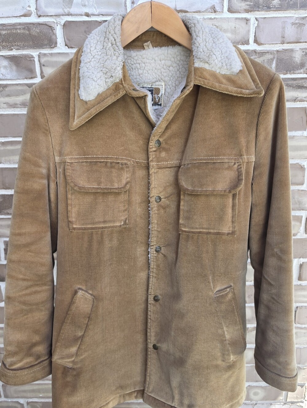 Vintage William Barry 40L Corduroy Sherpa Lined Ranch Jacket Coat Made USA